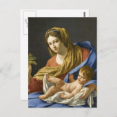 Französische Madonna und Kind im siebzehnten Jahrh Postkarte (Vorne/Hinten)