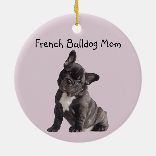 Französische Mama Bulldog Keramik Ornament (Hinten)