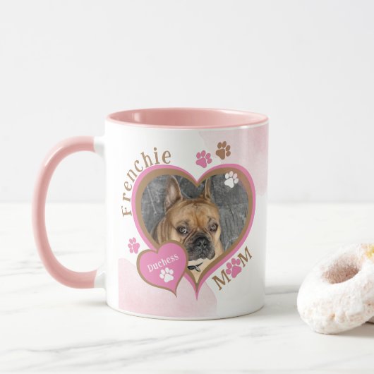 Französische Mama Französische Bulldog Personalisi Tasse (Mit Donut)