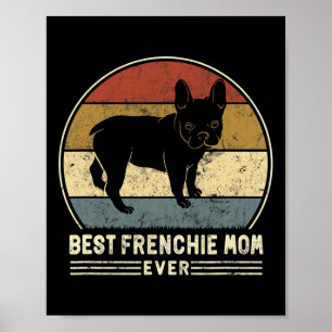 Französische Mama je Retro Französischer Bulldog-H Poster