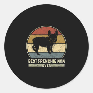 Französische Mama je Retro Französischer Bulldog-H Runder Aufkleber