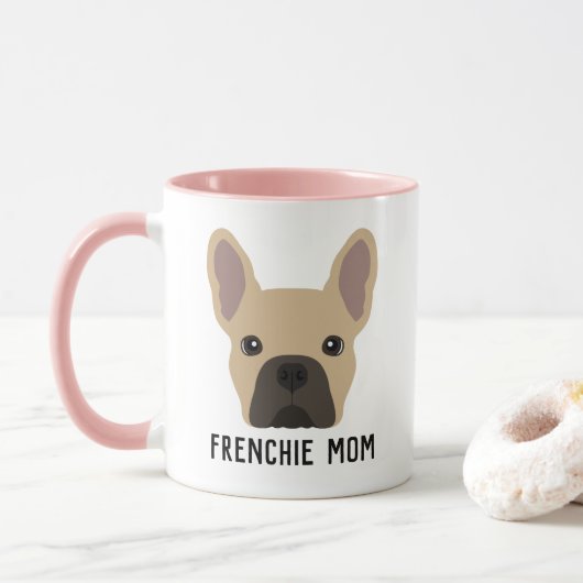 Französische Mama Light Fawn Französische Bulldog- Tasse (Mit Donut)