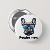 Französische Mama Lustiger Französischer Bulldogge Button (Vorne & Hinten)