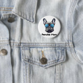Französische Mama Lustiger Französischer Bulldogge Button (Beispiel)