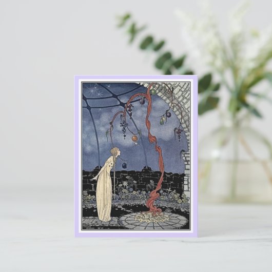 Französische Märchen: Violette und Ourson schlafen Postkarte (Stehend Vorderseite)