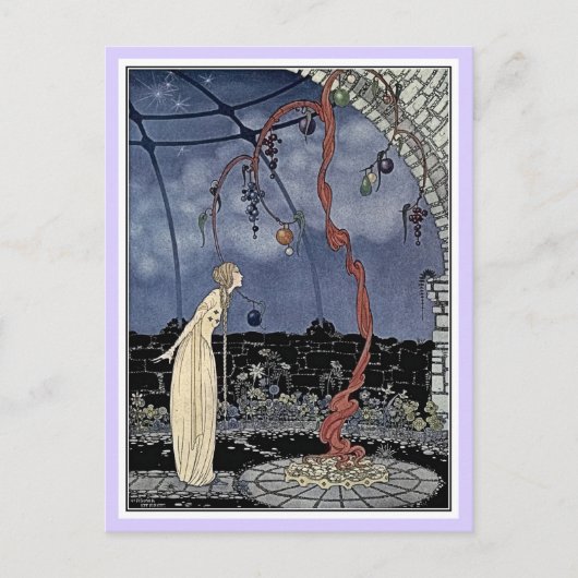 Französische Märchen: Violette und Ourson schlafen Postkarte (Vorderseite)