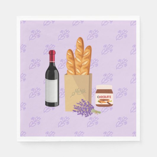 Französische Marktwirtschaft Serviette (Vorderseite)