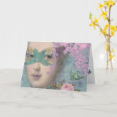 Französische Masquerade Karte (Gelbe Blume)