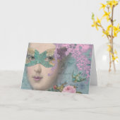 Französische Masquerade Karte (Gelbe Blume)