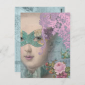 Französische Masquerade Postkarte (Vorne/Hinten)