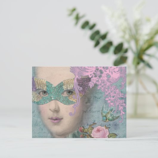 Französische Masquerade Postkarte (Stehend Vorderseite)