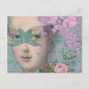 Französische Masquerade Postkarte