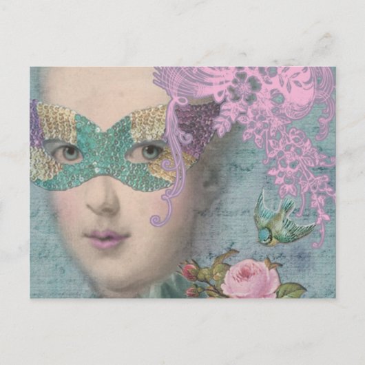 Französische Masquerade Postkarte (Vorderseite)