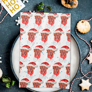 Französische Mastiff-Hunderasse Weihnachten Geschirrtuch