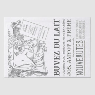 Französische Milchkuh-Werbung Vintage-Decoupage Seidenpapier