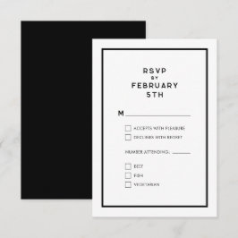Französische Minimal Chic Monochrome Hochzeit RSVP
