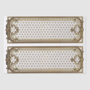 Französische Möbel-Dekupage Fleur de Lis im Goldra Seidenpapier