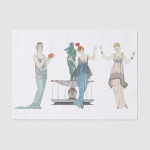 Französische Mode Ladys Art Deco Deco Deko Scraps Seidenpapier