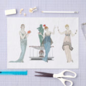 Französische Mode Ladys Art Deco Deco Deko Scraps Seidenpapier (Handwerk)