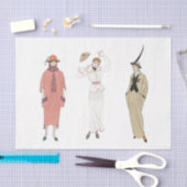 Französische Mode Ladys Art Deco Decoupage Scraps Seidenpapier (Handwerk)