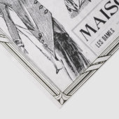 Französische Mode-Werbung Lady Frame Decoupage Seidenpapier (Detail)