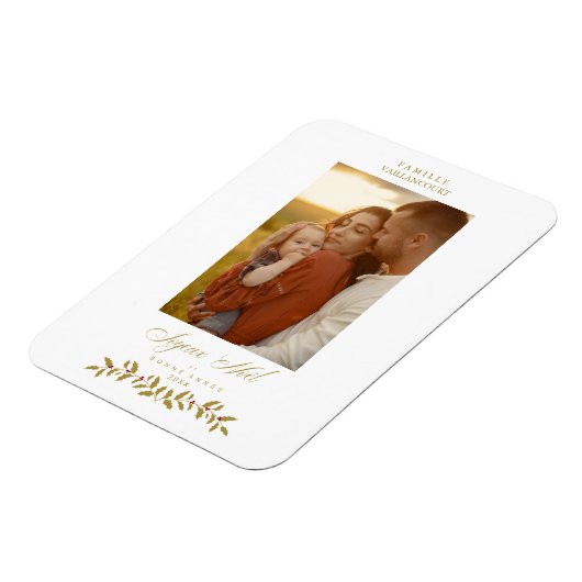 Französische Moderne Elegante Chic Weihnachtsfamil Magnet (Linke Seite)