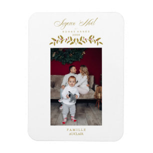 Französische Moderne Elegante Frohe Weihnachten Fo Magnet