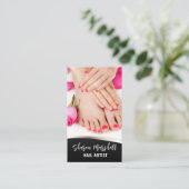 Französische Nägel & Rose Manicure Pediküre Salon Visitenkarte (Stehend Vorderseite)