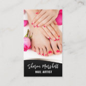 Französische Nägel & Rose Manicure Pediküre Salon Visitenkarte (Vorderseite)