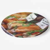 Französische Nahrung Pappteller (Schrägansicht)