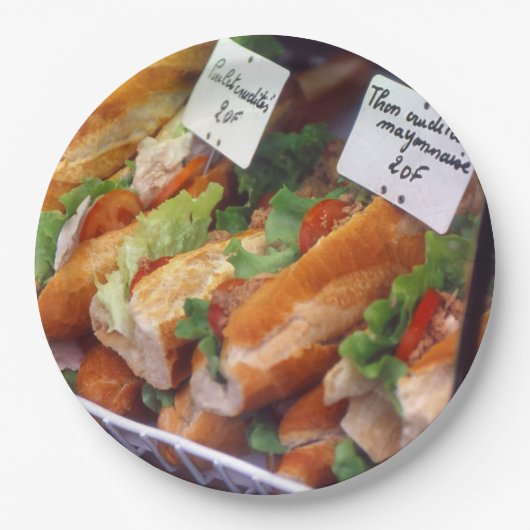 Französische Nahrung Pappteller (Vorderseite)