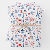 Französische Nationalfeiertage 7 Geschenkpapier Set (Beispiel)