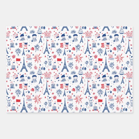 Französische Nationalfeiertage 7 Geschenkpapier Set (Vorderseite)