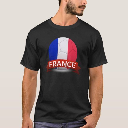 Französische Nationalflagge Französischer Fußballf T-Shirt (Vorderseite)