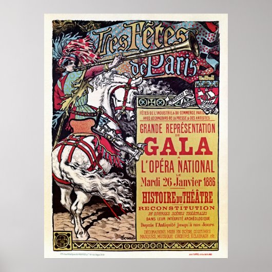 Französische Nationaloper Vintage Gala im mittelal Poster (Vorne)