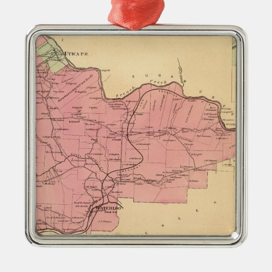 Französische Nebenfluss-Gemeinde Silbernes Ornament (Vorne)