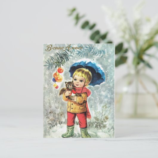 Französische Neujahrskarte Feiertagspostkarte (Stehend Vorderseite)