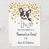 *~* Französische Niedliche Bulldog-Einladung Einladung (Vorne/Hinten)