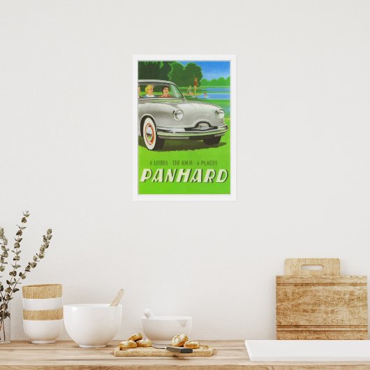 Französische Oldtimer und Malerei Panhard Poster (Küche)