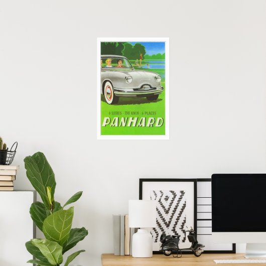 Französische Oldtimer und Malerei Panhard Poster (Heimbüro)