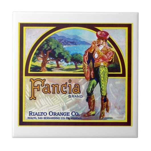Französische Orangen Fliese (Vorderseite)