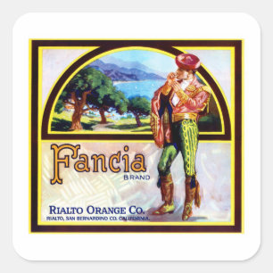Französische Orangen Quadratischer Aufkleber
