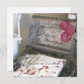 Französische Papiere Einladung (Vorne/Hinten)