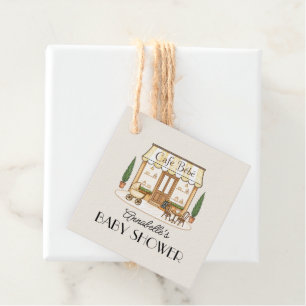 Französische Paris-Café-Bébé-Geschlechterneutrale Geschenkanhänger