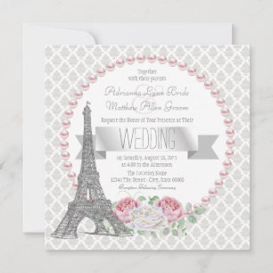 Französische Pariser Hochzeit Einladung