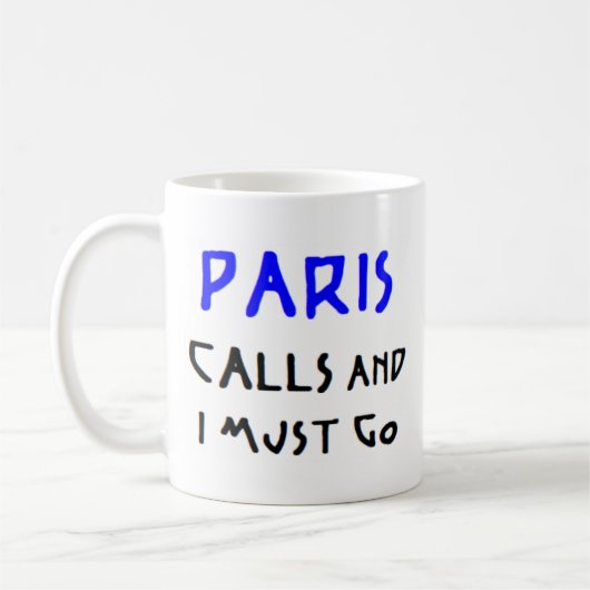 französische Parisrufe Kaffeetasse (Links)