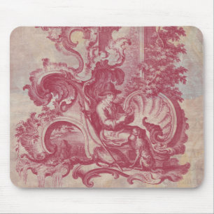 Französische Patina Vintage Rot Toile Pompei Farbe Mousepad