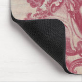 Französische Patina Vintage rote Toile Pompeji Mousepad (Ecke)