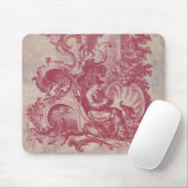 Französische Patina Vintage rote Toile Pompeji Mousepad (Mit Mouse)
