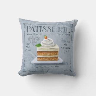 Französische Patisserie Art Pillow Deco, blau Kissen